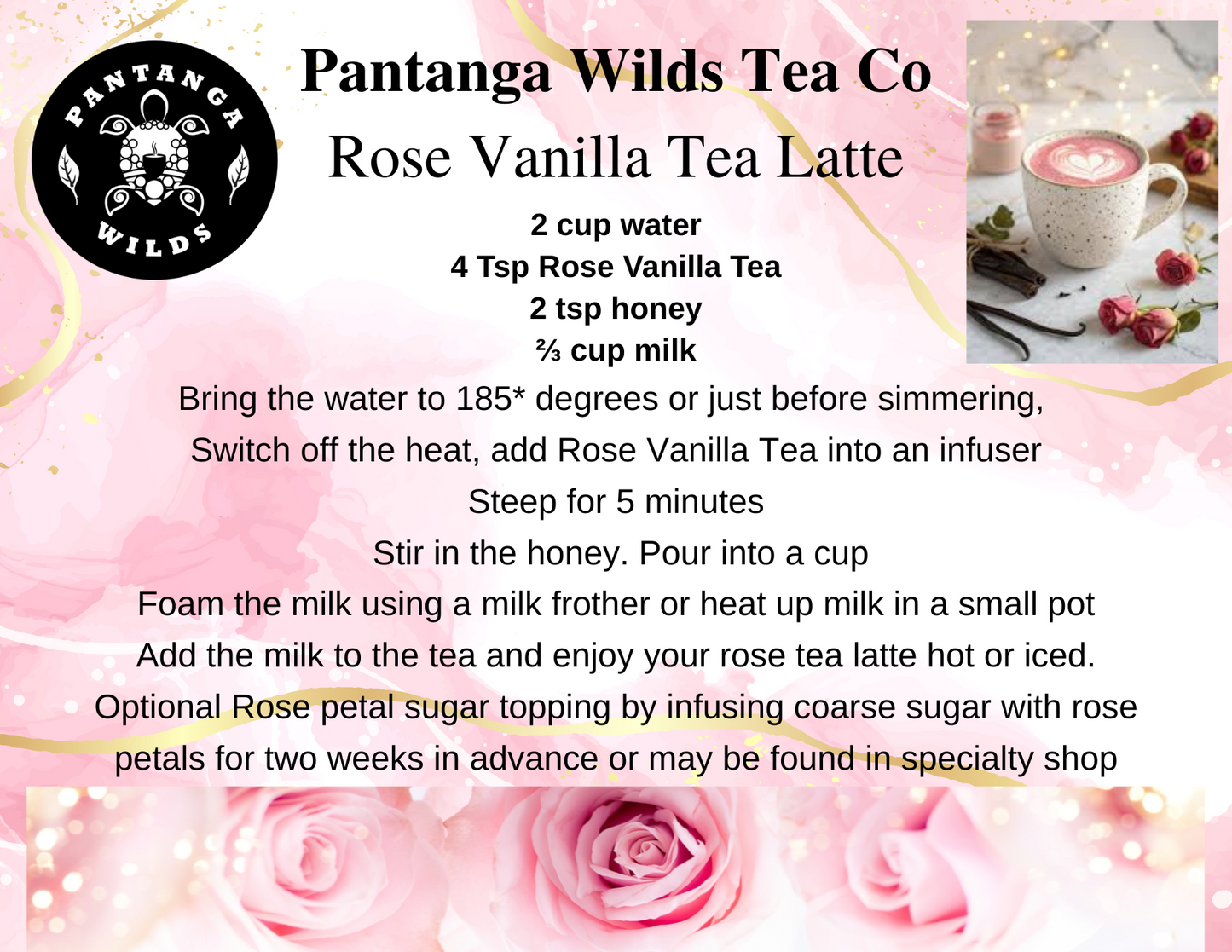 Rose Vanilla Black Tea – Premium Loose Leaf Floral Vanilla Tea